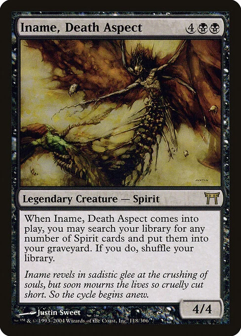 Iname, Death Aspect, carta Magic di tipo Legendary Creature — Spirit illustrata da Justin Sweet