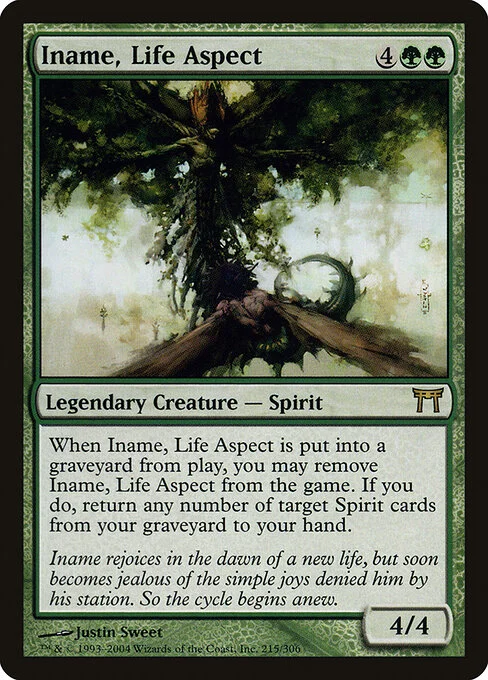 Iname, Life Aspect, carta Magic di tipo Legendary Creature — Spirit illustrata da Justin Sweet