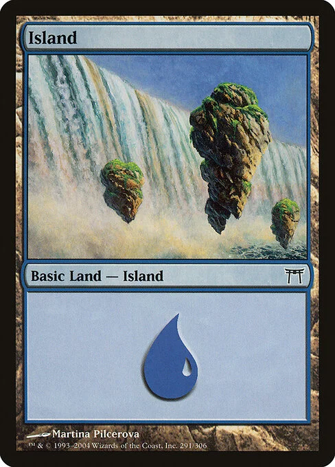 Island, carta Magic di tipo Basic Land — Island illustrata da Martina Pilcerova