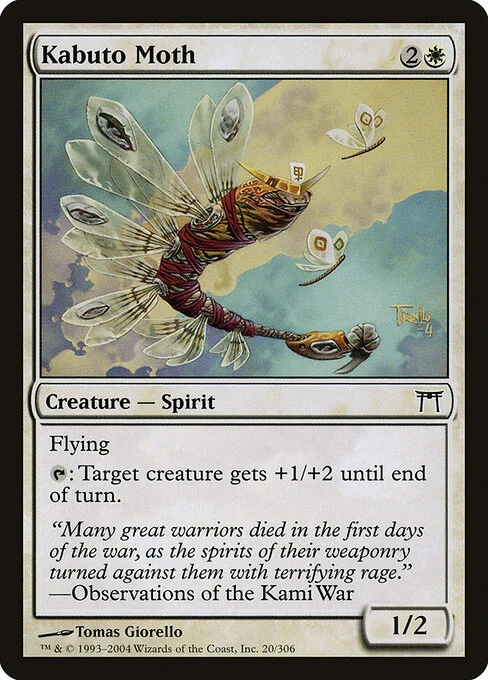 Kabuto Moth, carta Magic di tipo Creature — Spirit illustrata da Tomas Giorello
