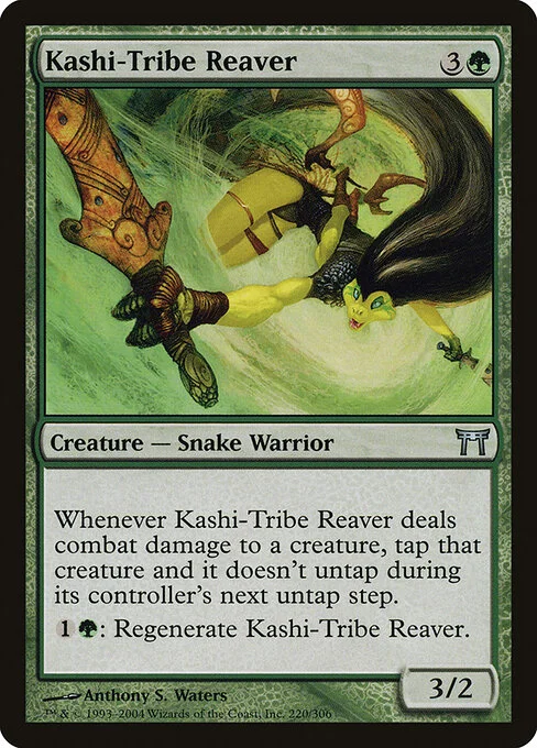 Kashi-Tribe Reaver, carta Magic di tipo Creature — Snake Warrior illustrata da Anthony S. Waters