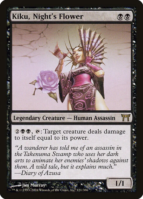Kiku, Night's Flower, carta Magic di tipo Legendary Creature — Human Assassin illustrata da Jim Murray