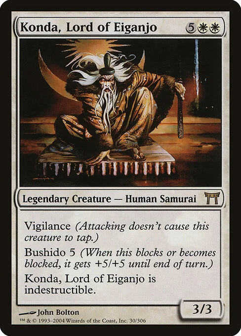 Konda, Lord of Eiganjo, carta Magic di tipo Legendary Creature — Human Samurai illustrata da John Bolton