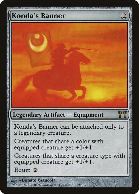 Konda's Banner, carta Magic di tipo Legendary Artifact — Equipment illustrata da Donato Giancola