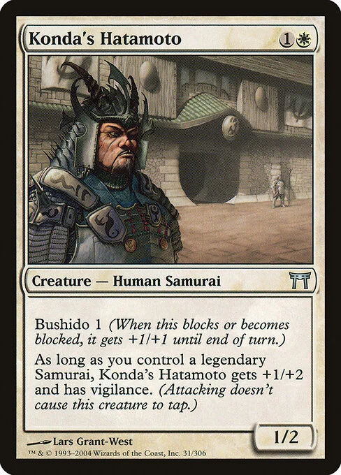 Konda's Hatamoto, carta Magic di tipo Creature — Human Samurai illustrata da Lars Grant-West