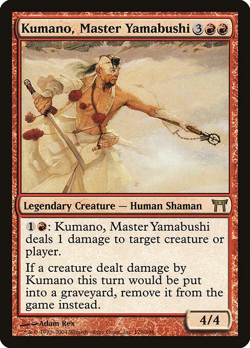 Kumano, Master Yamabushi, carta Magic di tipo Legendary Creature — Human Shaman illustrata da Adam Rex