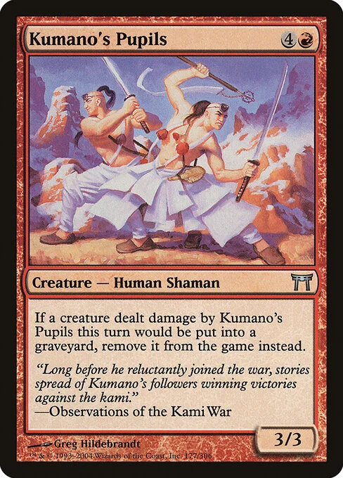 Kumano's Pupils, carta Magic di tipo Creature — Human Shaman illustrata da Greg Hildebrandt