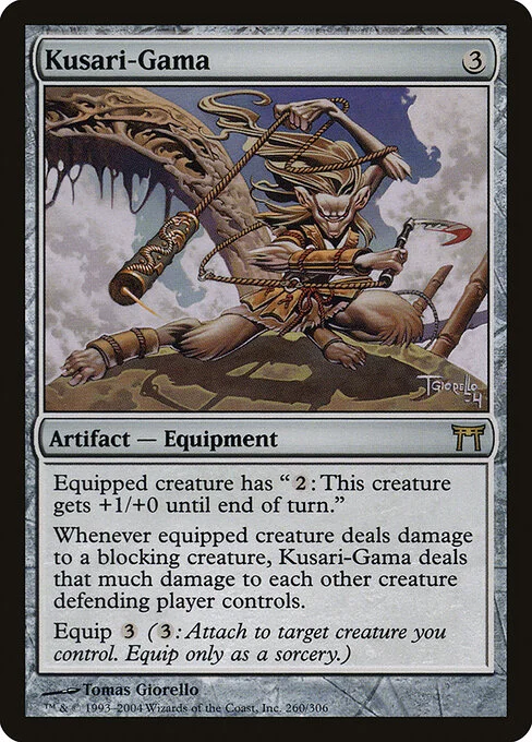 Kusari-Gama, carta Magic di tipo Artifact — Equipment illustrata da Tomas Giorello