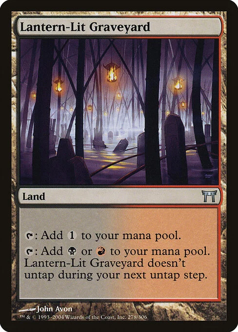 Lantern-Lit Graveyard, carta Magic di tipo Land illustrata da John Avon