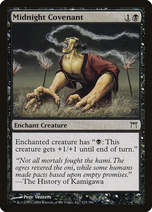 Midnight Covenant, carta Magic di tipo Enchantment — Aura illustrata da Pete Venters