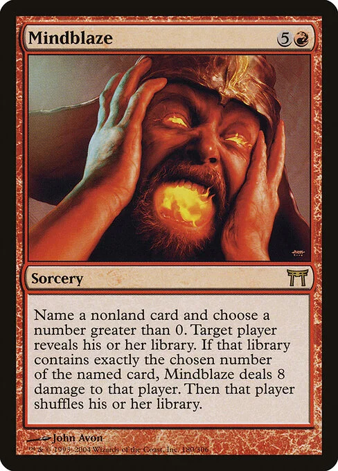 Mindblaze, carta Magic di tipo Sorcery illustrata da John Avon
