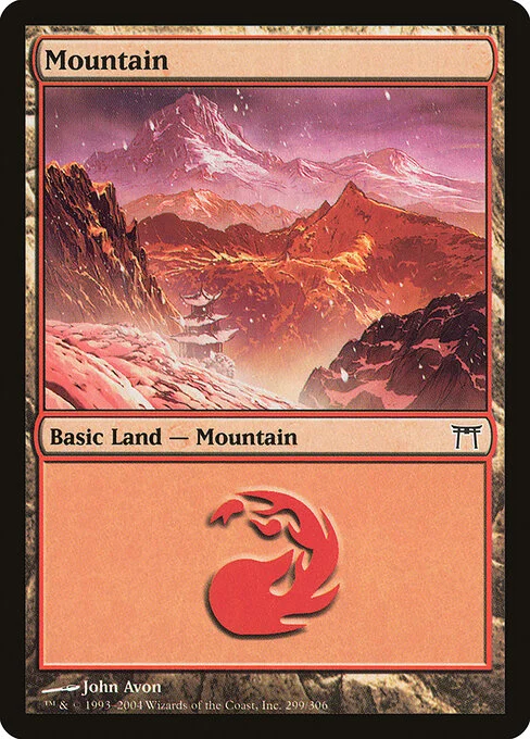 Mountain, carta Magic di tipo Basic Land — Mountain illustrata da John Avon