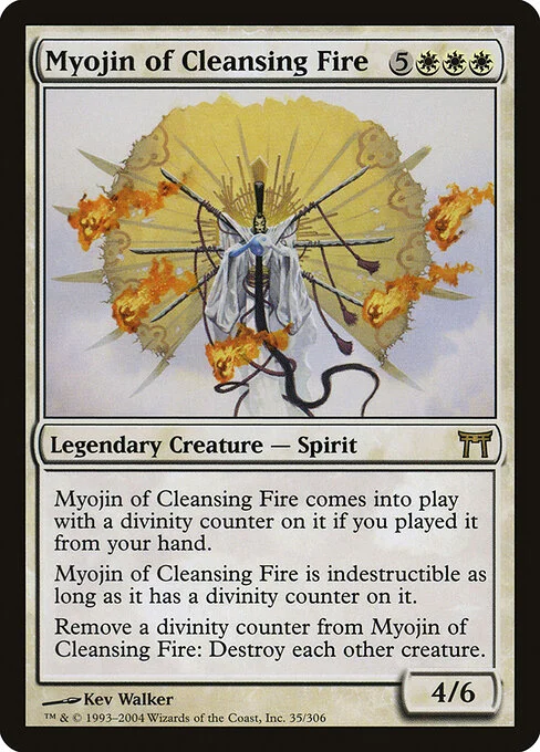 Myojin of Cleansing Fire, carta Magic di tipo Legendary Creature — Spirit illustrata da Kev Walker