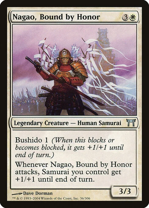 Nagao, Bound by Honor, carta Magic di tipo Legendary Creature — Human Samurai illustrata da Dave Dorman
