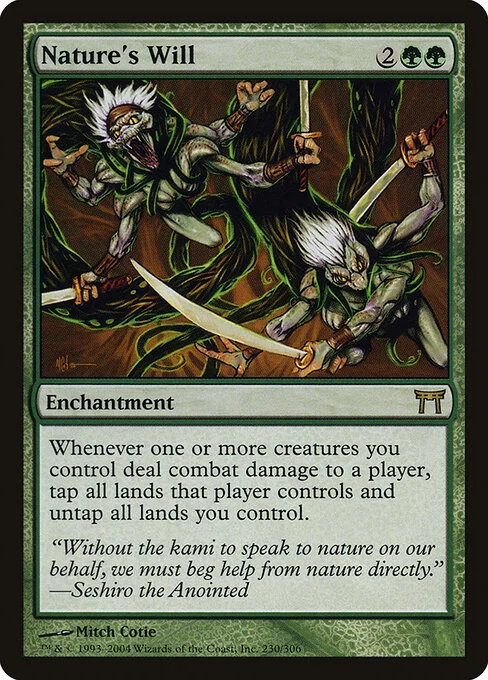 Nature's Will, carta Magic di tipo Enchantment illustrata da Mitch Cotie