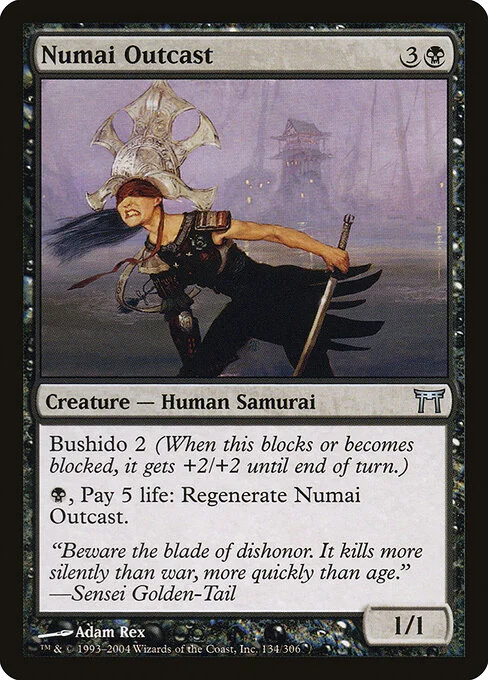 Numai Outcast, carta Magic di tipo Creature — Human Samurai illustrata da Adam Rex