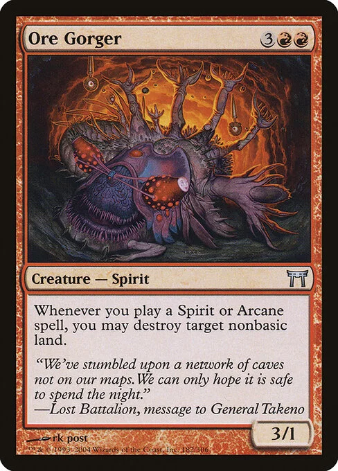 Ore Gorger, carta Magic di tipo Creature — Spirit illustrata da rk post