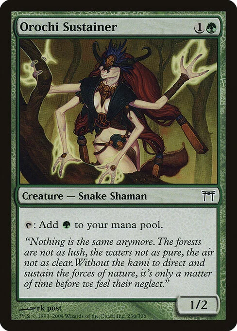 Orochi Sustainer, carta Magic di tipo Creature — Snake Shaman illustrata da rk post