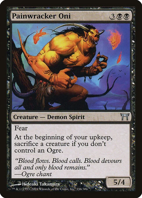 Painwracker Oni, carta Magic di tipo Creature — Demon Spirit illustrata da Hideaki Takamura