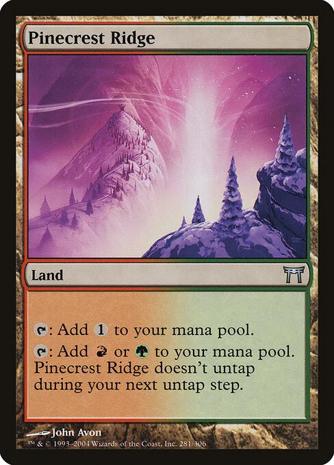 Pinecrest Ridge, carta Magic di tipo Land illustrata da John Avon