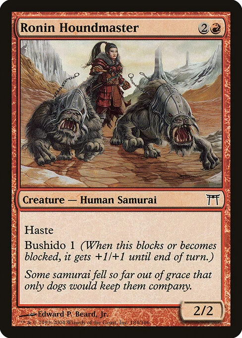 Ronin Houndmaster, carta Magic di tipo Creature — Human Samurai illustrata da Edward P. Beard, Jr.