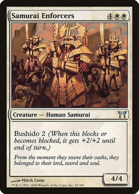 Samurai Enforcers, carta Magic di tipo Creature — Human Samurai illustrata da Mitch Cotie