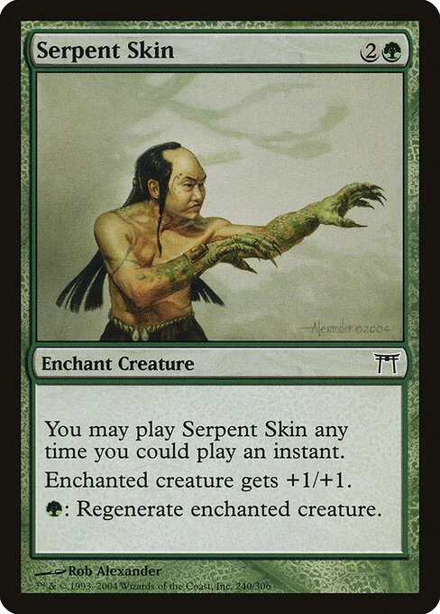 Serpent Skin, carta Magic di tipo Enchantment — Aura illustrata da Rob Alexander