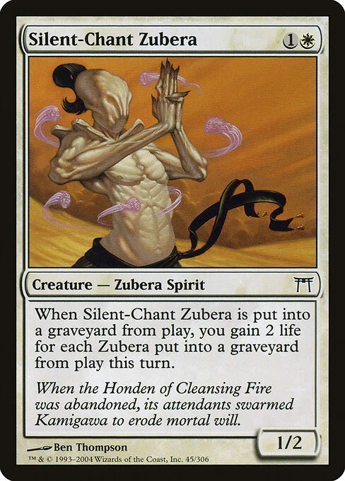 Silent-Chant Zubera, carta Magic di tipo Creature — Zubera Spirit illustrata da Ben Thompson