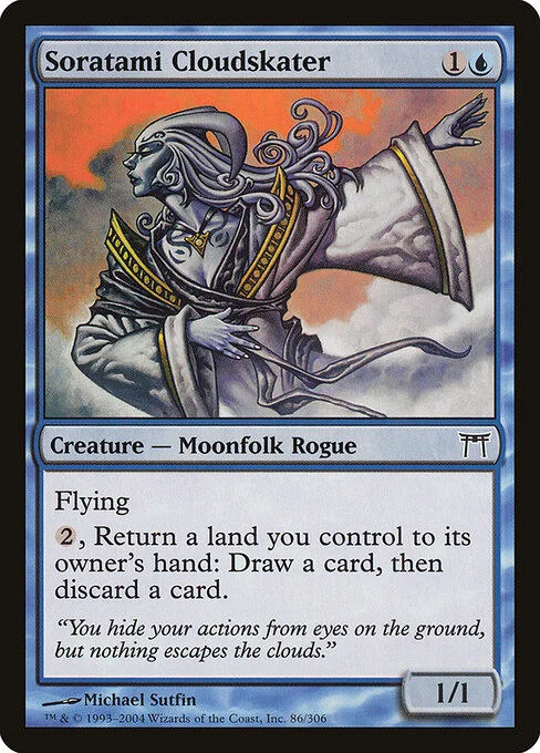 Soratami Cloudskater, carta Magic di tipo Creature — Moonfolk Rogue illustrata da Michael Sutfin