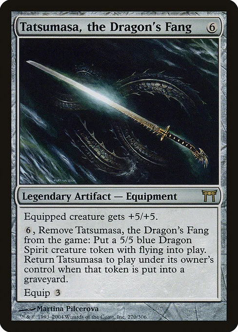 Tatsumasa, the Dragon's Fang, carta Magic di tipo Legendary Artifact — Equipment illustrata da Martina Pilcerova
