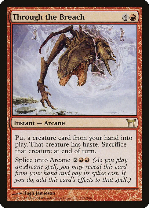 Through the Breach, carta Magic di tipo Instant — Arcane illustrata da Hugh Jamieson