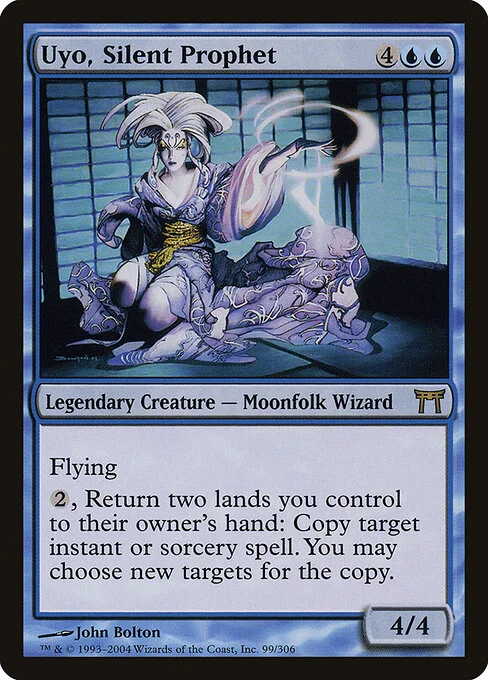 Uyo, Silent Prophet, carta Magic di tipo Legendary Creature — Moonfolk Wizard illustrata da John Bolton