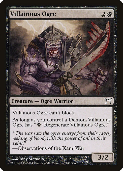 Villainous Ogre, carta Magic di tipo Creature — Ogre Warrior illustrata da Tony Szczudlo