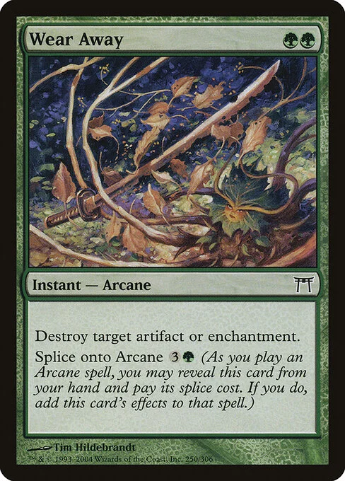 Wear Away, carta Magic di tipo Instant — Arcane illustrata da Greg Hildebrandt