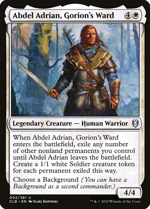 Abdel Adrian, Gorion's Ward, carta Magic di tipo Legendary Creature — Human Warrior illustrata da Karl Kopinski