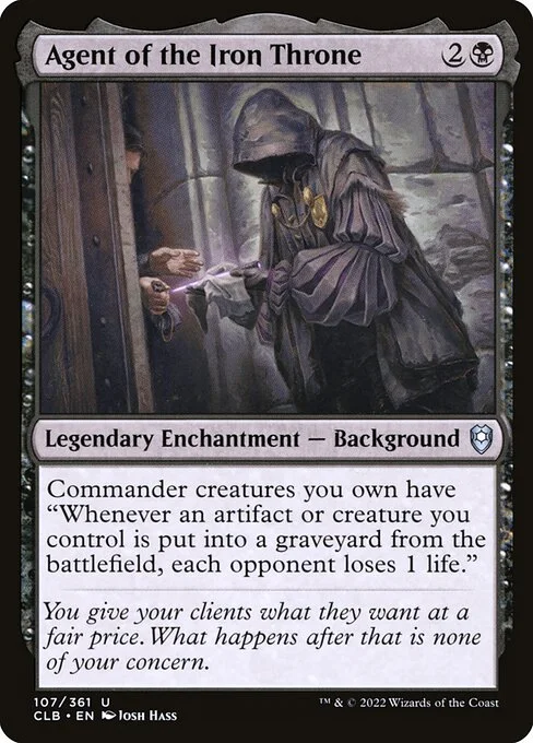 Agent of the Iron Throne, carta Magic di tipo Legendary Enchantment — Background illustrata da Josh Hass
