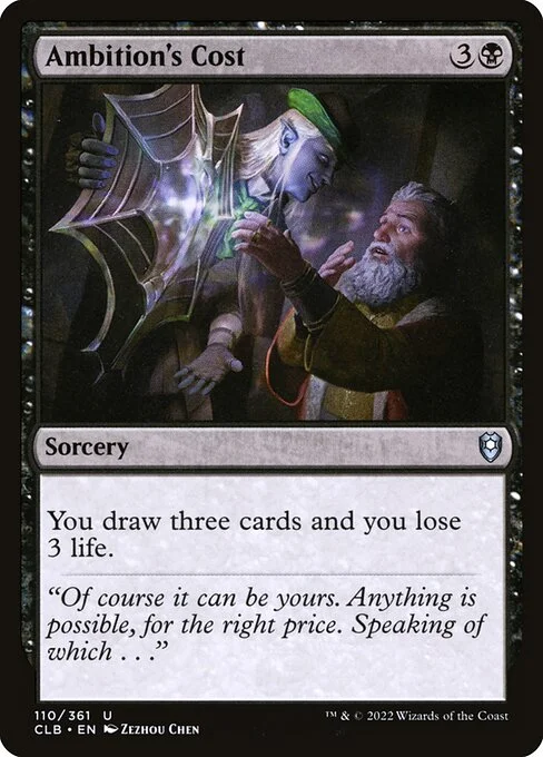 Ambition's Cost, carta Magic di tipo Sorcery illustrata da Zezhou Chen