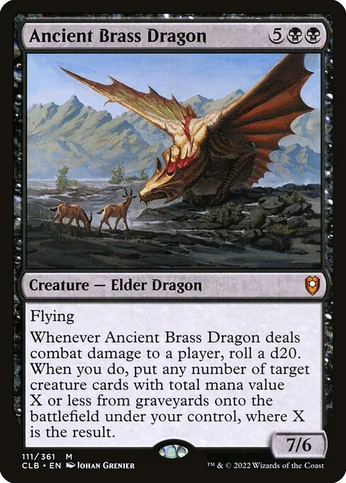 Ancient Brass Dragon, carta Magic di tipo Creature — Elder Dragon illustrata da Johan Grenier