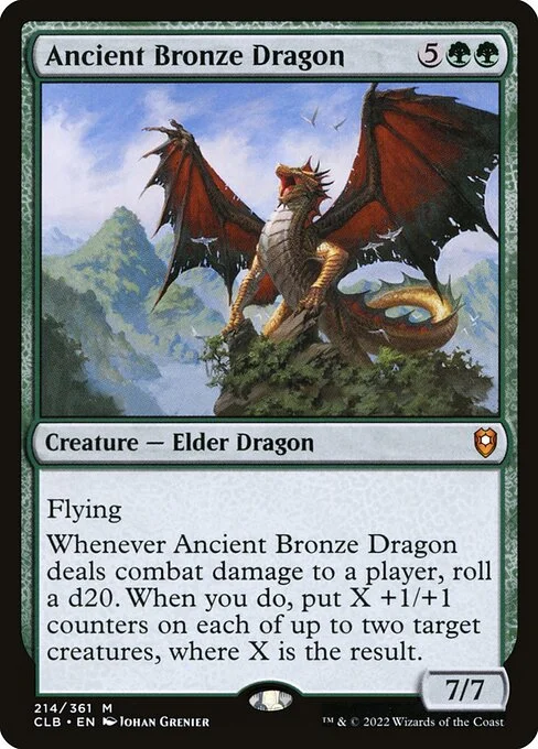 Ancient Bronze Dragon, carta Magic di tipo Creature — Elder Dragon illustrata da Johan Grenier