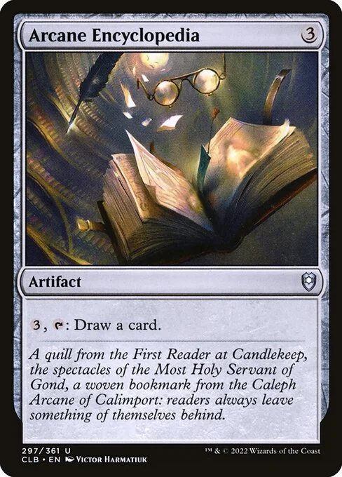 Arcane Encyclopedia, carta Magic di tipo Artifact — Book illustrata da Victor Harmatiuk