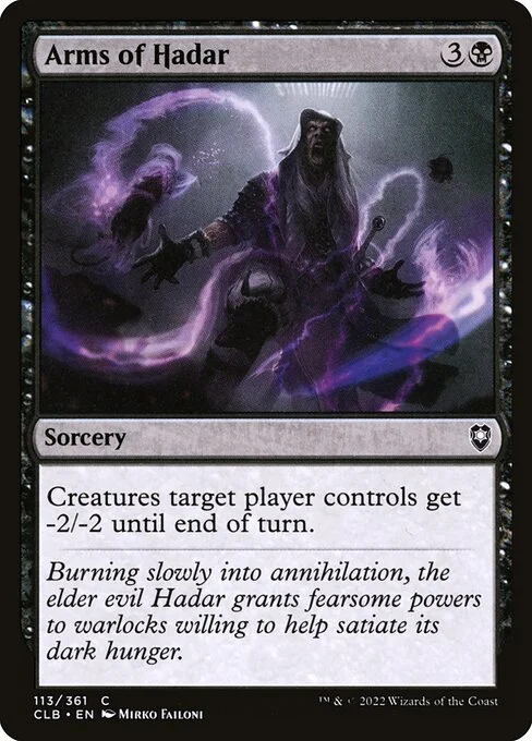 Arms of Hadar, carta Magic di tipo Sorcery illustrata da Mirko Failoni