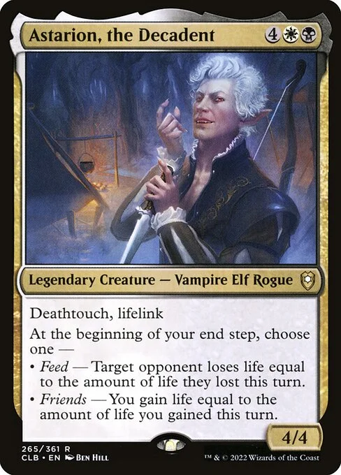 Astarion, the Decadent, carta Magic di tipo Legendary Creature — Vampire Elf Rogue illustrata da Ben Hill