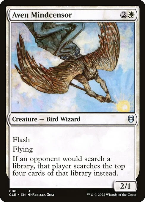 Aven Mindcensor, carta Magic di tipo Creature — Bird Wizard illustrata da Rebecca Guay