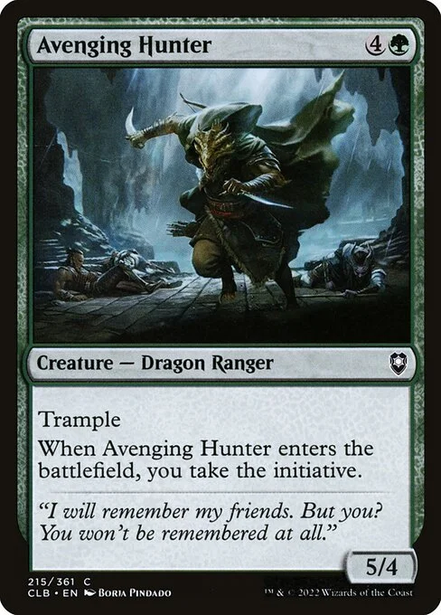 Avenging Hunter, carta Magic di tipo Creature — Dragon Ranger illustrata da Borja Pindado