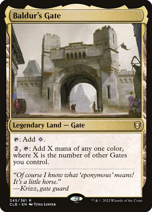 Baldur's Gate, carta Magic di tipo Legendary Land — Gate illustrata da Titus Lunter