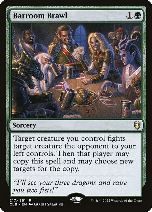 Barroom Brawl, carta Magic di tipo Sorcery illustrata da Craig J Spearing