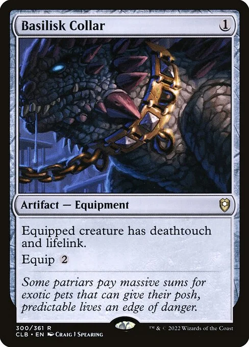 Basilisk Collar, carta Magic di tipo Artifact — Equipment illustrata da Craig J Spearing