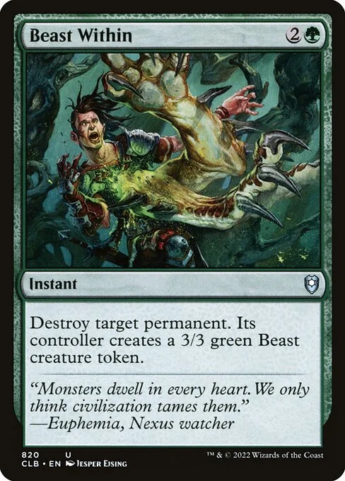 Beast Within, carta Magic di tipo Instant illustrata da Jesper Ejsing