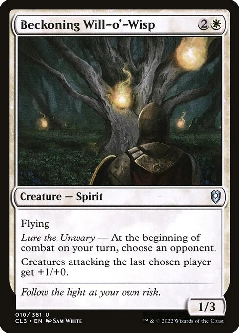 Beckoning Will-o'-Wisp, carta Magic di tipo Creature — Spirit illustrata da Sam White