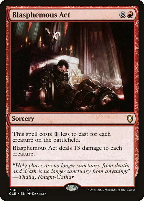 Blasphemous Act, carta Magic di tipo Sorcery illustrata da Daarken